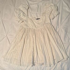 Lulu’s Babydoll Mini Dress in White